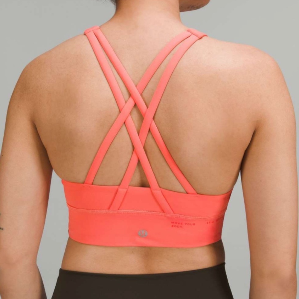 Lululemon Energy High-Neck Longline Bra in Raspberry Cream - Picture 2 of 7